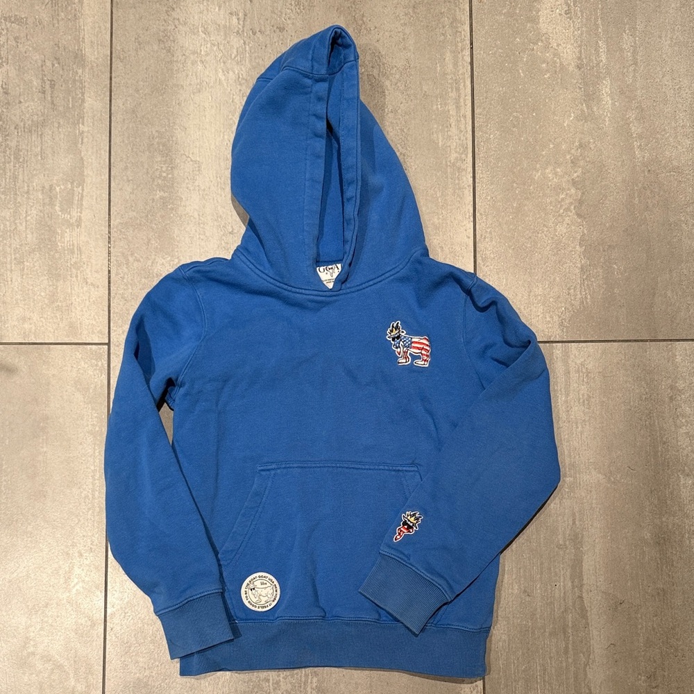 Blue Kids Hoodie with Embroidered Patch